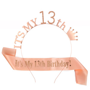 Fascia per Capelli Oro Rosa 'È il Mio 18° <span class=keywords><strong>Compleanno</strong></span>' per Donne, Tiara e Corone, Accessori per Feste di <span class=keywords><strong>Compleanno</strong></span> per Ragazze - Product Image 6
