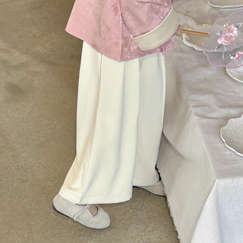 Beige wide-leg pants