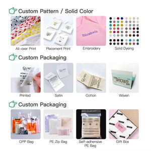 2 件婴儿连体衣新生儿婴儿衣服男童女童婴儿连体衣套装定制徽标印花 100% 棉按扣针织睡衣 - Product Image 4