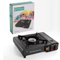 Réchaud à gaz portable de type carte pour fondue et barbecue, modèle AD1 B-48, construction en acier inoxydable, alimentation au butane