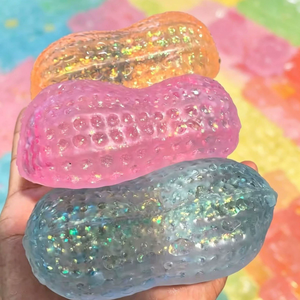 ชุดของเล่นบีบยืดหยุ่นรูปทรงลูกบอล 12 ชิ้น สีรุ้ง พร้อมเนื้อสัมผัสกลิตเตอร์ สำหรับการเล่นเสริมประสาทสัมผัส บรรเทาความเครียด และเป็นของขวัญ - Product Image 2