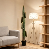 Grand cactus artificiel super réaliste de 225 cm, plante ornementale pour aménagement intérieur, faux cactus du désert en pot