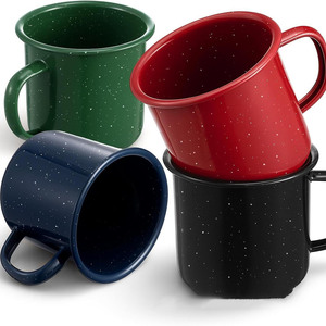 カスタムアウトドアトラベルピクニックエナメルカップ 12oz 16oz  カスタマイズスタイリッシュデザイン エナメル加工コーヒーマグ アウトドアキャンプに最適な耐久性のあるマグカップ - Product Image 3