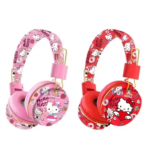 Hot Sale IPX3 Sanrioed Headphones Cartoon Kitten Cat Head-mounted Cute Bluetooth Wireless Headset Music Stereo