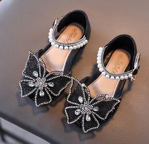 Sandales d'Été Mode pour Filles avec Paillettes et Nœud en Strass, Chaussures de Princesse à Talon Plat, Tailles 21-35 - Product Image 2