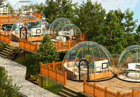 Dôme géodésique en polycarbonate préfabriqué d'extérieur au design moderne Maison à bulles pour camping, complexes hôtellerie et villas