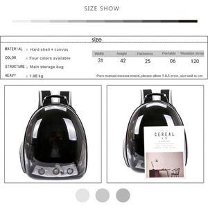 กระเป๋าเป้สะพายหลังสำหรับสัตว์เลี้ยงแบบพกพา กระเป๋าใส่สัตว์เลี้ยงสำหรับเดินทางกลางแจ้ง กระเป๋าเดินทางสำหรับสัตว์เลี้ยง กระเป๋าใส - Product Image 5