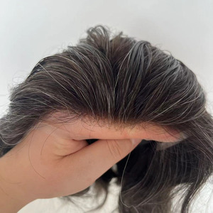ทูเป้ผมแท้สำหรับผู้ชาย แบบโมโนโพลี PU ลอนธรรมชาติ ระบบเปลี่ยนผมทดแทน - Product Image 1