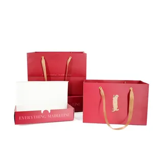 300gsm white design sample private label luxury boutique jewellery wedding red bags with your own logo