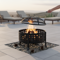 Brasero portable de haute qualité fabriqué en usine, avec revêtement en poudre, barbecue avec fourche à feu pour se réchauffer
