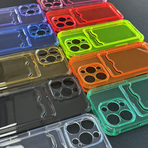 Coque de téléphone en TPU transparente mince sur mesure en vrac avec fente pour carte design élégant fabricant de coque de téléphone Logo personnalisé coque de téléphone pour iPhone 16 - Product Image 4