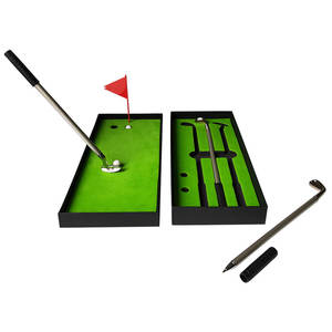 Mini Desktop Golfbal <span class=keywords><strong>Pen</strong></span> Gift Set Met Putting Green, Vlag, Golfclubs Pennen & Ballen - Product Image 3