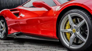 Runde-Kit de cuerpo de fibra de carbono seco para Ferrari <span class=keywords><strong>488</strong></span>, Kit de cuerpo estilo <span class=keywords><strong>Novitec</strong></span>, alerón frontal y trasero, falda lateral, ángulo de envoltura delantera - Product Image 4