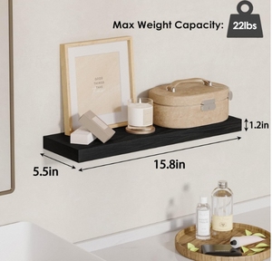 Kệ gỗ treo tường kiểu rustic, dùng cho phòng tắm, phòng khách, phòng ngủ và nhà bếp, trang trí nhà cửa - Product Image 3