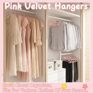 Pink Velvet Hangers16" Non Slip Velvet Clothes Hanger Ultra Slim Felt Hanger with 360 Degree Swivel <b>Hook</b> Space Saving - Product Image 5