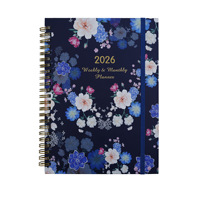 Carnet de notes A5 personnalisé 2026 avec spirale, agenda et journal en anglais avec élastique