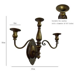 American Retro Copper <b>Wall</b> Mount Candle Holder Multi Head E14 Bulb Home Decor <b>Lighting</b> - Product Image 5