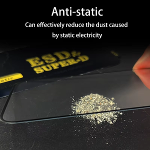 Chống tĩnh siêu D Tempered Glass ESD Glass điện thoại di động bảo vệ màn hình cho iPhone 16 Pro Max 17 không khí 12 Mini - Product Image 3