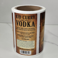 Etiqueta Personalizada Ecológica, Duradera e Impermeable para Botellas de Vodka, Etiqueta Privada con Estampado en Lámina Dorada para Botellas de Licor, Vino y Bebidas Espirituosas