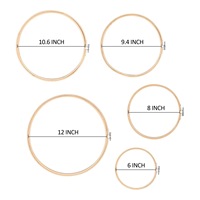 Accessoires de broderie en bois de bambou réglable outil cercle point de croix cadre cerceau