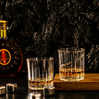 Kostenlose Probe: Klassische Kristall-Whiskygläser mit Gravur, drehbarer Tumbler, bleifrei, luxuriös für den Hausgebrauch und als Geschenk