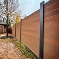Clôture en composite WPC avec dessus en treillis pour l'intimité, cadre en aluminium, panneaux imperméables et anti-rongeurs pour jardin, villa, utilisation extérieure