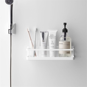 Modern Double Tier Wall-Mounted Stainless Steel Waterproof Bathroom <b>Storage</b> <b>Shelf</b> with Punch-Free Installation - Product Image 3