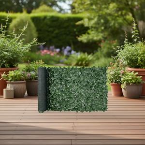 Schermo per la privacy in foglie di edera artificiale 39 x 98 pollici, verde scuro, resistente per esterni, giardino, paesaggistica e decking - Product Image 2