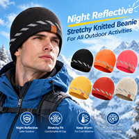 Bonnet tricoté réfléchissant pour la nuit, élastique, chaud pour l'hiver, idéal pour la course en extérieur et le cyclisme, plusieurs couleurs