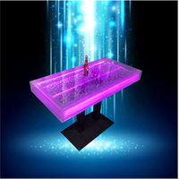 Table de bar LED personnalisable avec panneau à bulles d'eau et design moderne pour la salle à manger
