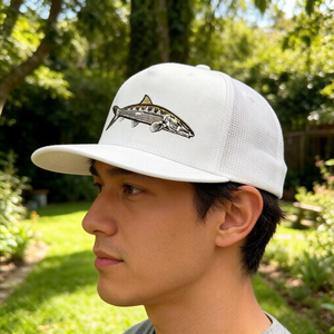 Custom High Profile 6006 Trucker Snapback Hat Classics Fish Embroidery 5 Panel <b>Flat</b> Bill Mesh <b>Cap</b> Outdoor Snapback <b>Cap</b> for <b>Men</b> - Product Image 6