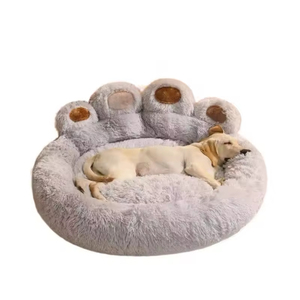 Nido de felpa ecológico de algodón PP con relleno completo, cama gruesa para mascotas, sofá ortopédico de lujo con pata de oso para mascotas, cama con huella - Product Image 2