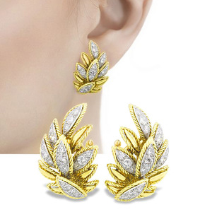 Orecchini a Perno a Forma di Foglia di Grano per Donne, Stile Floreale e Naturale, Gioielli alla Moda - Product Image 2