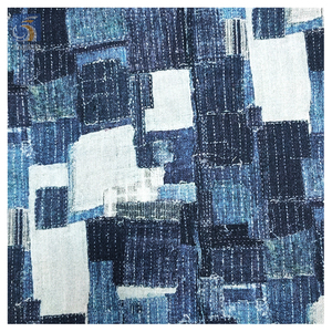 Lote de <span class=keywords><strong>Tela</strong></span> <span class=keywords><strong>Vaquera</strong></span> de Algodón 100% Teñida con Estampado Digital, <span class=keywords><strong>Tela</strong></span> <span class=keywords><strong>Vaquera</strong></span> Desgastada de Diseñador Chino <span class=keywords><strong>por</strong></span> <span class=keywords><strong>Metros</strong></span> - Product Image 3