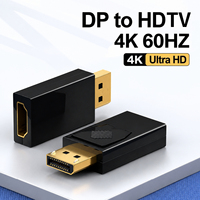   Adaptateur 4K 60Hz plaqué or DP mâle vers femelle, convertisseur d'extension pour ordinateur portable, PC, moniteur, jeux