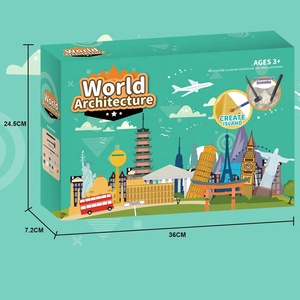 8 pièces Architecture du monde bricolage 3D peinture jouet archéologique découvert jeu pierre creuser et colorier jouets pour enfants Kit d'apprentissage - Product Image 6