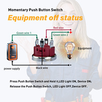 Interrupteur à bouton-poussoir momentané 1NO 16 mm 3A 12-24V AC/DC IP67/IP65 étanche avec anneau en laiton éclairé par LED Angel Eye pré-câblé