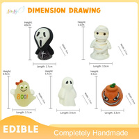 Adornos Comestibles de Azúcar para Cupcakes con Temática de Halloween, Hechos a Mano y de Alta Calidad