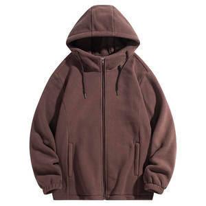 Veste polaire double face pour femmes, pour l'équitation, en gros, douce, antistatique, avec capuche et poches zippées - Product Image 3