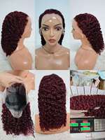Promotion Letsfly 25$ Perruques Bob Lace Frontal 13x4 Water Wave 10 12 14 16 pouces, Cheveux Humains 100% Naturellement Bouclés, Qualité 9A 180%, Vente en Gros