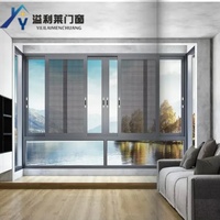Ventana Corredera Horizontal Moderna de Aluminio con Aislamiento Térmico y Mosquitera Magnética para Uso en Exteriores y Cocina, Marco de Aleación de Aluminio
