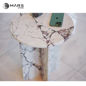 Muebles modernos de piedra natural para la sala de estar, mármol tormenta, Turquía, Calacatta, mesa auxiliar, decoración del hogar, blanco - Product Image 5