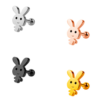 Nouvelles boucles d'oreilles lapin mignon en acier inoxydable à la mode boucles d'oreilles mignonnes pour accessoires en gros