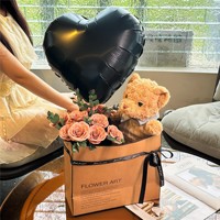 Coffret Cadeau AYOYO Oursons en Peluche Rose Éternelle pour la Saint-Valentin et Anniversaire, Savon Fleur Artificielle, Poupée, Fournitures pour la Saint-Valentin
