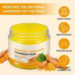 60 Almohadillas Exfoliantes Faciales de 3 Capas con Ácido Kójico y Cúrcuma para Aclarar la Piel, Tónico Facial Natural, GZ RTS, Pedido Mixto al por Mayor - Product Image 2