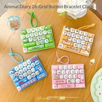 Porte-clés clavier 26 touches anti-stress, sensation de pression mécanique réaliste, pendentif de sac mignon dessin animé, réducteur de stress portable en plastique