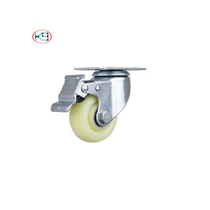 Roue en nylon robuste de <span class=keywords><strong>3</strong></span> pouces Roue à roulettes universelle/pivotante Roue à roulettes fixe avec frein pour chariot à bras/établi/étagère à tuyaux - Product Image 5