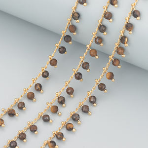 C82 1м/лот, фурнитура для ювелирных изделий, соответствует стандарту REACH, без никеля, с покрытием из 18-каратного золота, с натуральным камнем, для изготовления ожерелий и браслетов, в пакете - Product Image 5