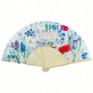 Eco-Friendly Bamboo <b>Folding</b> Hand Fan Custom Logo Sustainable Bamboo Crafted for Business Wedding Personalized Painted Flower - Product Image 3