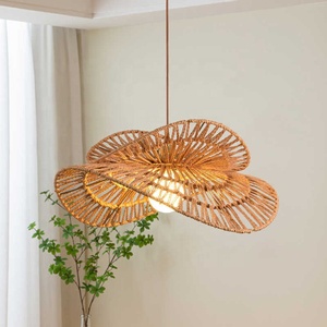 Lámpara Colgante Hecha a Mano de Mimbre y Cuerda de Cáñamo, Estilo Japonés Retro <span class=keywords><strong>Wabi</strong></span>-Sabi, para Dormitorio, Centro de Estilo Zen Chino, Salón de Té, Restaurante - Product Image 5